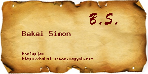Bakai Simon névjegykártya